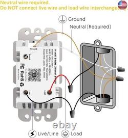 Smart Dimmer Switch with Remote Control 2 Pack Wi-Fi Light Switches