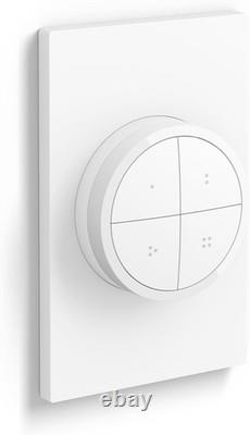 Smart Dimmer Switch with Remote, White 1 Pack Turns Hue Lights On, Off