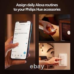 Smart Dimmer Switch with Remote, White 1 Pack Turns Hue Lights On, Off