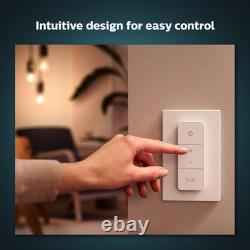 Smart Dimmer Switch with Remote, White 1 Pack Turns Hue Lights On, Off