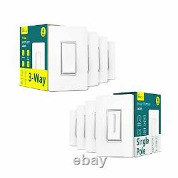 Smart Light Dimmer Switch 4Pack+3-Way Switch 4Pack Bundles