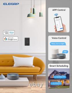 Smart Wi-Fi Dimmer Switch, 6 Pack, Alexa/Google Compatible, Matte Black