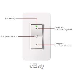 Smart WiFi Dimmer Light Switch Works With Alexa Google Android iOS Voice Control