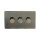 Soho Lighting Antique Brass 3 Gang 2 Way Trailing Edge Led Dimmer Switch 250w