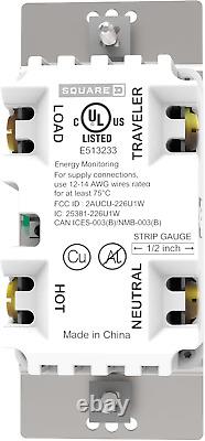 Square D X Series 15 Amp Wifi Energy Monitoring Dimmer Light Switch, Single-Pole