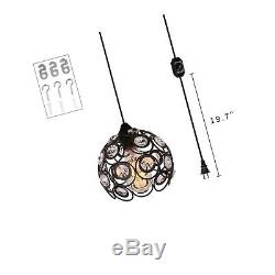 Surpars House Plug-in Crystal Pendant Light with 15' Cord, Dimmer Switch in C