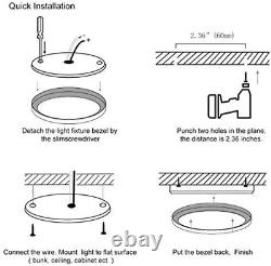 THALASSA 12V RV Ceiling LED Light with Dimmer Switch DC 3W 2800K Warm White, S