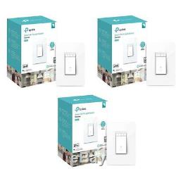 TP-Link 3 Pack HS220 Kasa Smart Wi-Fi Dimmer Light Switch #HS220 3