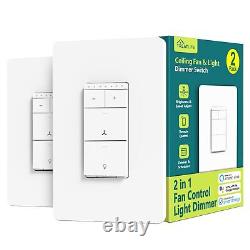 TREATLIFE Smart Ceiling Fan Control and Dimmer Light Switch 2PACK, Neutral Wi