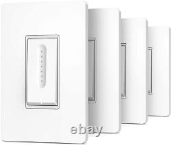 TREATLIFE Smart Dimmer Light Switch 4 Pack Work with Alexa 2.4GHz WiFi Single-Pole
