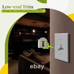 Toggle Dimmer Switch for LED, CFL, Incandescent Bulbs, Single-Pole or 3-Way, 2-W