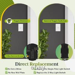 Toggle Dimmer Switch for LED, CFL, Incandescent White Single Pole/ 3-Way