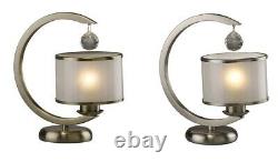 Traditional Crystal Table Lamp Round Oil lamp Glass Satin Nickel / Antique Brass