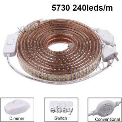 Ultra Bright 5730 LED Strip 180/240LEDs/m Flexible Tape Lights Waterproof 110V