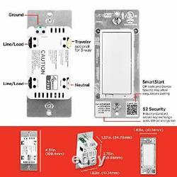 UltraPro White Z-Wave Plus Smart Light Dimmer Switch, in-Wall Paddles, 4 Pack