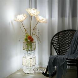 Unique Floor Lamp Rattan Art Standing Light Foot Switch For Living Room Bedroom