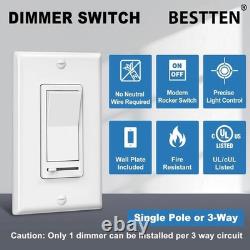 Universal 10 Count Dimmer Switches 120V LED CFL Incandescent Memory Function