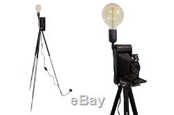 Upcycled Vintage Antique Folding Kodac Camera Tripod Lamp Light / Dimmer Switch