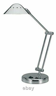 V-LIGHT Halogen Desk Lamp with 3-Point Adjustable Arm and Dimmer Switch Brush