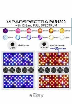 VIPARSPECTRA PAR1200 1200W LED Grow Light 12-Band Dimmable 2 Dimmer Switches