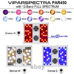 VIPARSPECTRA PAR450 450W LED Grow Light with 3 Dimmers 12 Band Full Spectrum