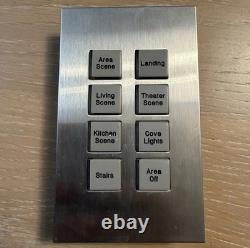 Vantage Light Control 8-Button Keypad Square Touch Nickel Trim Faceplate Panel