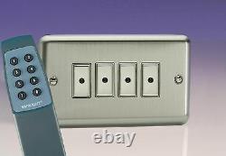 Varilight 4Gang 1Way Remote/Tactile Touch Control Master LED Dimmer Light Switch