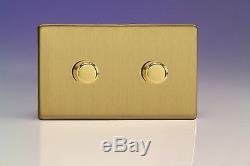 Varilight V-Com 2-Gang 2-Way Push-On/Off Rotary LED Dimmer Light Switch 2 x 20