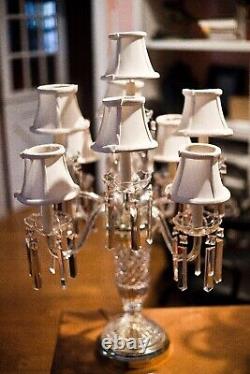 Vintage 9 Arm Crystal Table Desk Lamp Chandelier Lights With Dimmer Switch