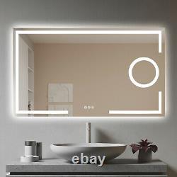 Wall Mounted Bathroom Mirror 5X Magnifying Backlit Dimmer LED Light Touch Switch