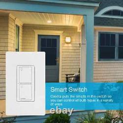 White Caseta Smart Lighting Dimmer Switch and 5 Amp Smart Switch