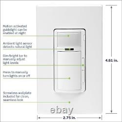 Wi-Fi Motion Sensing Dimmer Switch White Single Pole 3-Way Voice Control App