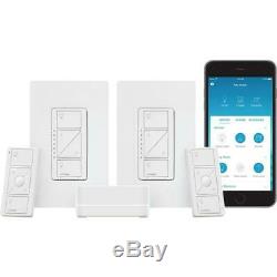 Wireless Smart Lighting Dimmer Switch (2 Count) Starter Kit In-Wall Indoor White