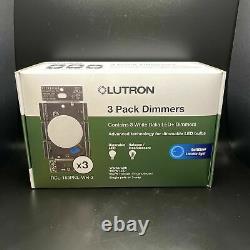 (lot Of 13) Lutron 3 Pack White Dalia Led+ Dimmers Rcl-153pnl-wh-3