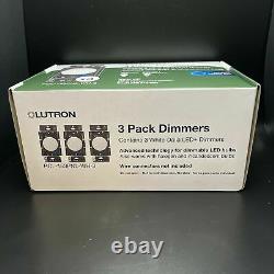 (lot Of 13) Lutron 3 Pack White Dalia Led+ Dimmers Rcl-153pnl-wh-3