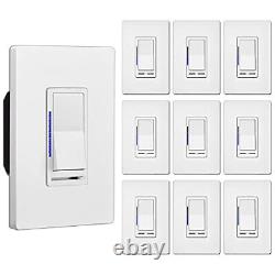 10 Pack Bestten Digital Dimmer Light Switch Avec Indicateur Led, DIM Horizontal