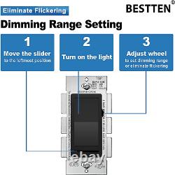 10 Pack Bestten Dimmer Wall Light Switch Compatible Avec 10 Pack 2. Noir