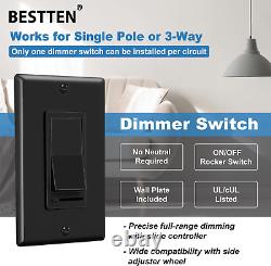 10 Pack Bestten Dimmer Wall Light Switch, Compatible Avec Led Dimmable, Cfl