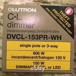 10 Pcs Lutron Dvcl-153pr-wh Unique /3-way 150w Cfl/ Led 600w Diva Dimmer, Blanc