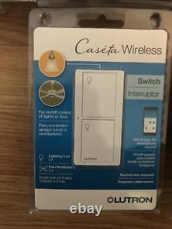 (10pcs) Lutron Caseta Wireless In-wall Light/fan Switch Pd-5ans-wh-r Blanc