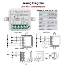 110 pièces Module d’interrupteur variateur intelligent Tuya, interrupteur d’éclairage à intensité variable pour Alexa et Google