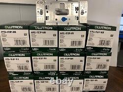 12 Lutron Ariadni Aycl-153p-wh Toggle Led/cfl Dimmers. Nouveau