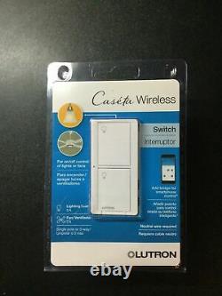(17 Pcs) Lutron Caseta Wireless In-wall Light / Ventilateur Commutateur Pd-5ans-wh-r Blanc
