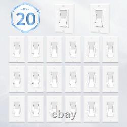 20 Packs Interrupteur de lumière à gradation individuel / 3 voies pour LED / Incandescent / CFL dimmable