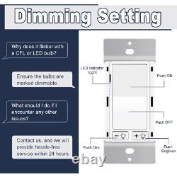 20 Paquets de variateurs d'intensité pour interrupteur simple ou à trois voies pour LED / Incandescent / CFL