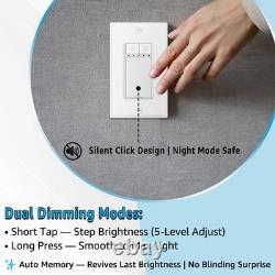 20 pièces, variateur à un pôle à 5 niveaux pour LED/CFL 150 W, homologué ETL, fil neutre