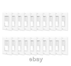 20Pack Interrupteur de lumière à gradation - Monopôle ou 3 voies pour LED / Incandescence 600W ETL