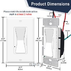 20Paquets Interrupteur à Variateur Simple / 3 Voies pour LED Dimmables / Incandescent / CFL
