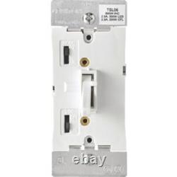 5-Interrupteur variateur blanc Leviton incandescent/halogène/LED/CFL R12-TSL06-1KW