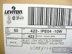 50 interrupteurs variateurs de lumière Leviton Decora blancs non éclairés à basse tension IPE04-10W